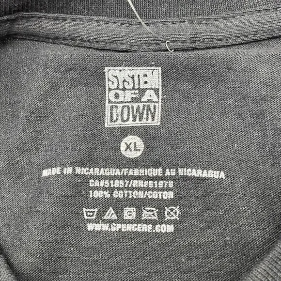 System Of A Down Black Graphic Print T-Shirt Mens Size X-Large NEW Spencers - Picture 2 of 5